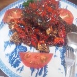 青龍 - アブラガニの黒豆味噌炒め