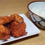 ザンギ専門店Ichi - ザンギ定食（醤油）：ハッピーザンギ（3本前後）+ごはん+みそ汁