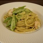 小海老とモロッコインゲンのバジルクリームソース（2020.12）