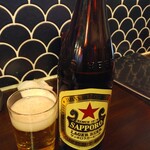 酒場かんかん - 赤星を見ると、ゴールデンカムイで牛山がサッポロビールを力説していたのを思い出す。