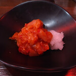 酒場かんかん - ホタテチャンジャ。これは酒のつまみにピッタリ。