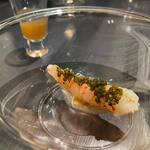 クラフタル - ・ボタンエビ オシェトラキャビア、シェリービネガー、シェリー酒 ・有頭のスープ