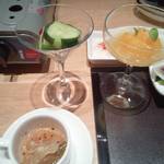 オーベルジュ土佐山 - 温州みかんと文佳人みかんリキュール・澄江さんちの露地の浅漬け胡瓜・そうめんかぼちゃ