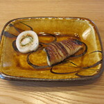 Sanjuuroku Purasu San - もち魚の焼物と、梨、栗、大葉、車海老のあしらい