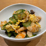 捏製作所 - 海老と木耳の酒粕辣油和え