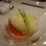 ラッフィナート - ☆空豆のスプーマ…下に甘海老のタルタルが（●＾o＾●）☆