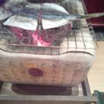 オーベルジュ土佐山 - 鯵の干物は自分で焼きます