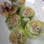 洋食＆ワイン grande - 「もみじ豚とニンニクチップの生春巻」文句なしに旨いっす。