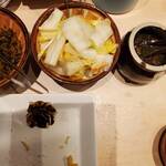 天ぷら家 花は咲く - 高菜、白菜、塩から食べ放題