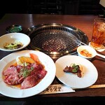 Ebina Shokudou - 和牛カルビランチ。これにライス、スープ、デザートがつきます