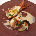 ラ・メール - 伊勢海老棒ほうじ茶のソース茸を添えて