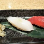杜の都寿司田 - イカとマグロの握り
