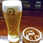 japanese restaurant 旬菜 籐や - 生ビール & お通し