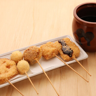 A great set of 5 kushikatsu◎We also recommend our juicy fried chicken!