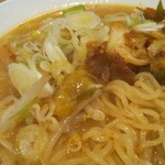 半田屋 - 麺とトッピングの具合。美的センスには欠ける(笑)！