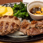 デニーズ - 2020.11 Wビーフのグリル カットステーキ＆All Beef ハンバーグ～選べるソース（1,538円）