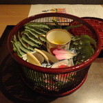 半くり - 焙じ茶アイス　ジュレがけトマト　季節のプリン