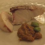 アルベルゴ・バンブー - 「駿河湾の真鯛とカッチュッコ」（取り分けたもの）⑥：甘鯛の繊細な旨み！凝縮した旨みのカッチュッコ♪