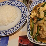 Tairyouriresutoran Namuchai Okazaki - 日替わりランチのご飯とメイン料理
