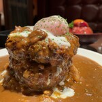 SHOAN YABA-1CHI - ハンバーグカレー 1200円﻿
            +400円でWハンバーグ﻿