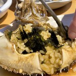 Puro Kanjank Ejan - 甲羅飯　蟹の醤油漬けの美味しいエキスとご飯に、韓国海苔の風味が合わさったら、もう美味しいとしか言いようがありませんから(^^♪