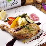 <Very popular> Chicken thigh confit with grilled vegetables and cassis mustard sauce