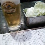 二度と来るよ - 生ビールとキャベツ