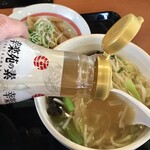 Kourakuen - 朝定食A400円、幸楽苑の素をちょい垂らす
