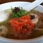 麺処 図鑑 - 特製牡蠣の淡麗そば 1200円