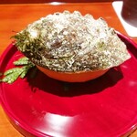 銀座 しのはら - レモン釜に鮑の殻の蓋