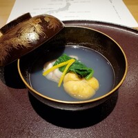 馳走 啐啄一十  - 椀物　車海老（長崎県産　にい留さんと同じもの）のしんじょう　★初物蛤