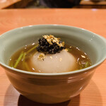 日本料理 たかむら - 【炊合】
      ・鶏大福、ベステルキャビアのせ、鶏出汁餡掛け