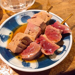 宇ち多゛ - ハツとレバー一本ずつお酢200円