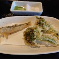 京都祇園 天ぷら八坂圓堂 - 菜の花ともろこ