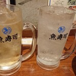 魚寿司 - センベロ ハイボール、レモンサワー/各200円