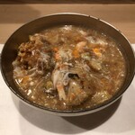 うを徳 - せいこ蟹のあんかけ（しゃりのおこげ + 京都 海老芋 + 慈姑）