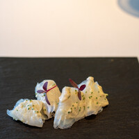 レストラン オオツ - 2020.12 三浦半島長谷川さんのウズラハギ（活〆神経抜き1.8kgサイズ）肝和え エシャロット タイム 太白胡麻油