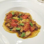 イル プレージョ - コルツェッティ　秋田産ウサギ　チェリートマト　マジョラム・タジャスカオリーヴ