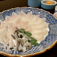 天然ふぐ白子焼、唐揚げ入り贅沢コース