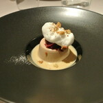 リストランテ カノフィーロ - 栗のパンナコッタ　カシスのソルベとほうじ茶のソース