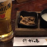 Yakitori Juuhachiban - 生ビール＆お通し