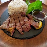 カフェ アンド レストラン オーガリ - リブロースのステーキランチ　¥880