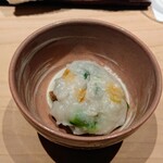 匠 進吾 - 里芋のすり流し、春菊と舞茸
