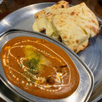 ディープ - シングルカレーセット
            バターチキン中辛 980円＋チーズナン 250円