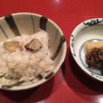 美山荘 - 栗ごはん、香のもの