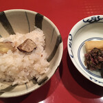 美山荘 - 栗ごはん、香のもの