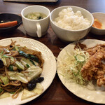 Asian Dining FOOD EIGHT - 上海焼きそば+唐揚げ定食
