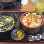 魚輝水産 高槻店 - 漁師丼ドリンク一杯つき500円