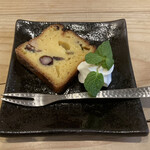 不動坂　菊地 - 薩摩芋と黒豆のパウンドケーキ（デザート）　芋本来の甘さを生かした、上品な甘味が素晴らしい！