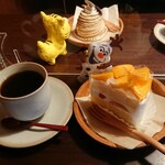 Hakuei dou - 柿のショートケーキ＋ホットコーヒー 630円